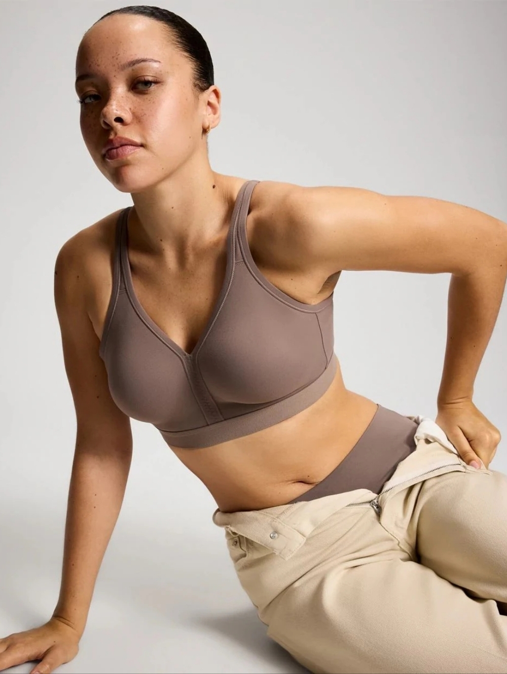 Soma Embraceable Unlined Full Coverage Wireless Bra Mochaccino Brown